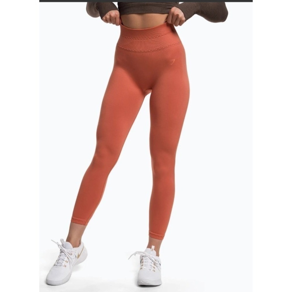 Gymshark Energy+ Seamless High Waisted Leggings Rust Orange Womens Size M
